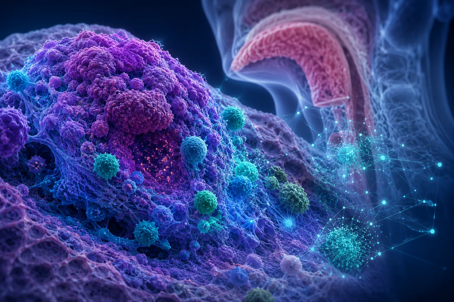 Tumor microenvironment image paired with the head and neck region